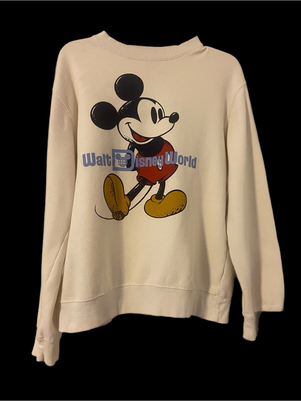 Disney Cream Crewneck Sweatshirt with Mickey Graphic
